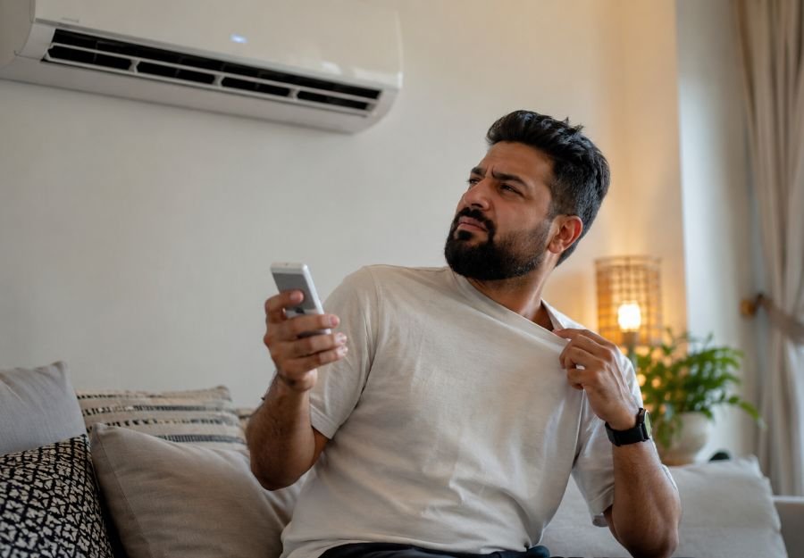 المكيف يعمل بدون تبريد