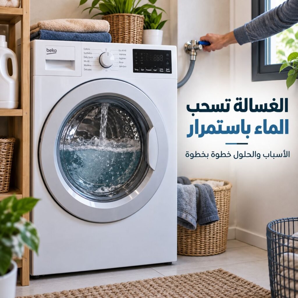 الغسالة تسحب الماء باستمرار