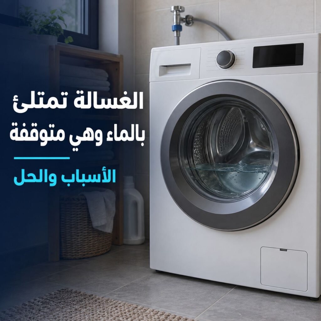 الغسالة تمتلئ بالماء وهي متوقفة