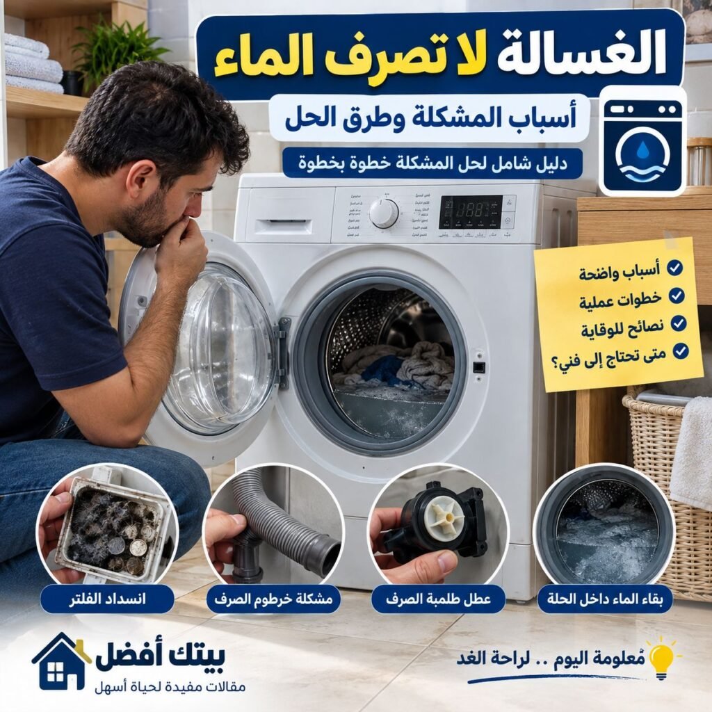 الغسالة لا تصرف الماء