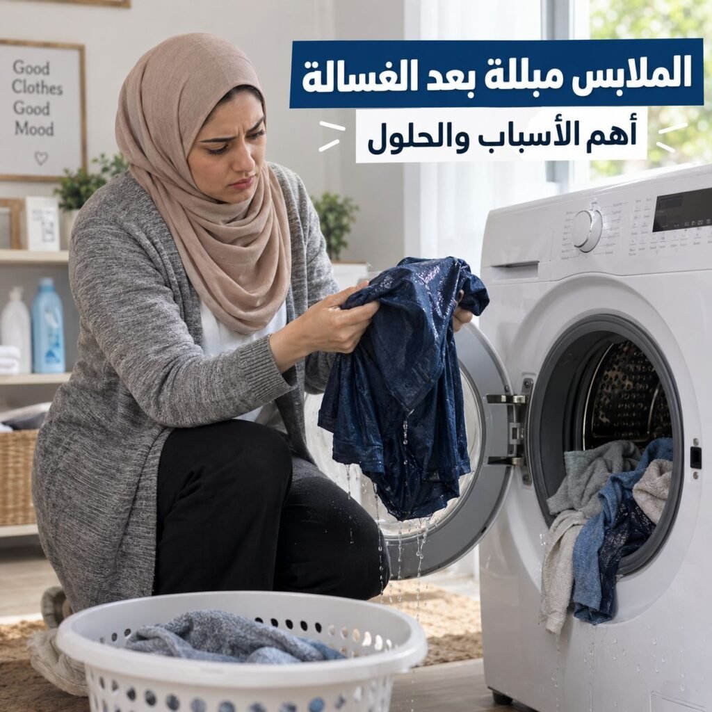 الملابس مبللة بعد الغسالة
