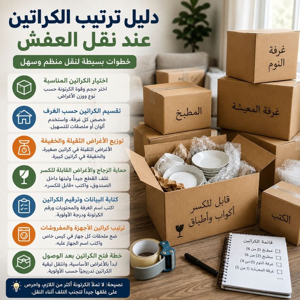 ترتيب الكراتين