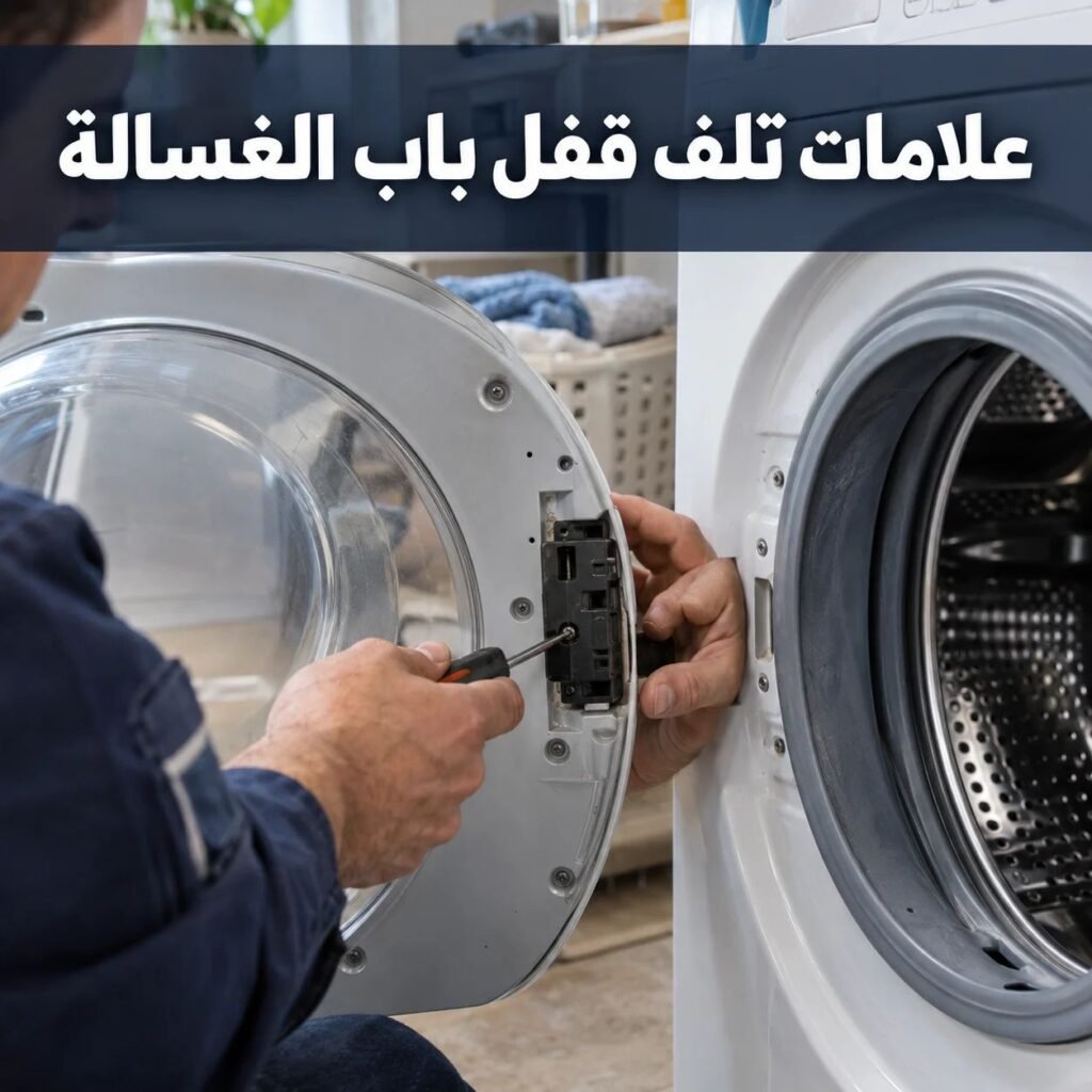 علامات تلف قفل باب الغسالة