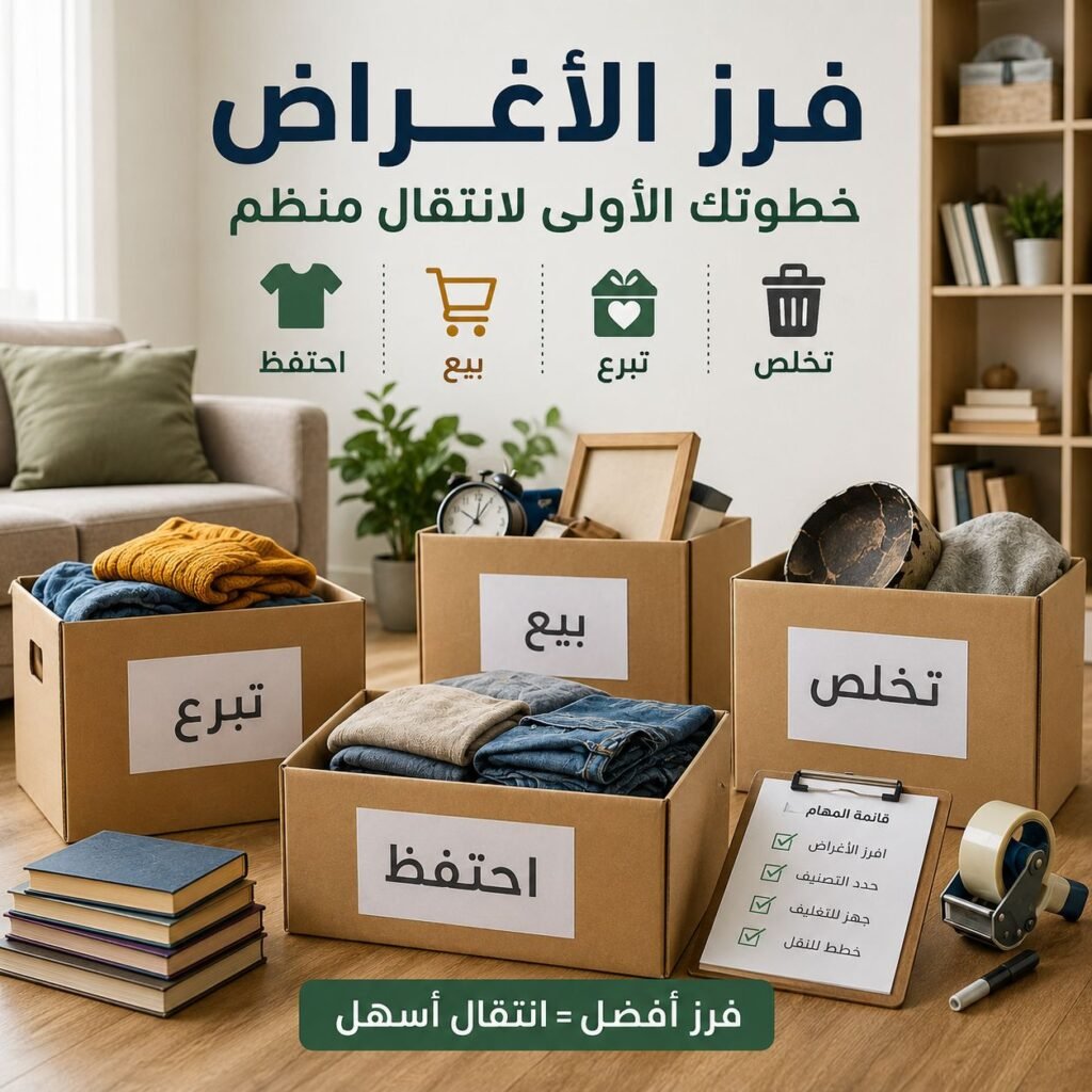 فرز الأغراض قبل الانتقال