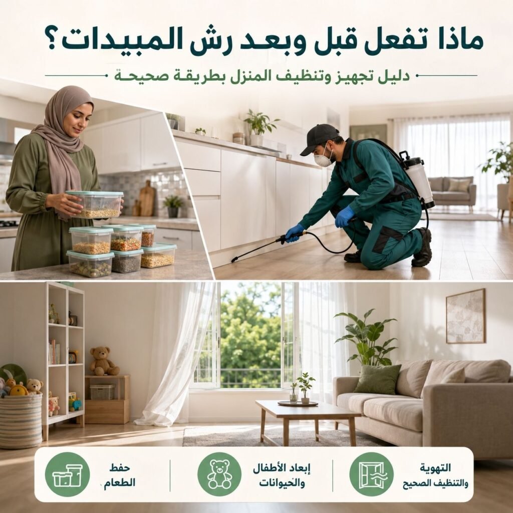 ماذا تفعل قبل وبعد مكافحة الحشرات